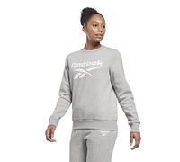 Reebok Col Rond en Polaire avec Grand Logo Maillot de survêtement, Gris chiné Moyen, S Femme