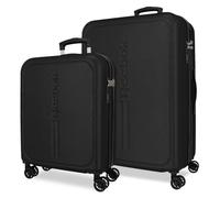 Reebok Valley Ensemble de valises Noires 55/65 cm Rigide ABS 93 L 5,65 kg Bagage à Main
