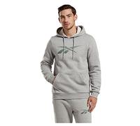Reebok Vector Sweat à Capuche en Polaire pour Homme, Gris Moyen chiné/Vert harmonieux, Taille XS, Gris Moyen chiné/Vert harmonieux, XS