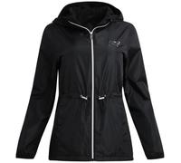 Reebok Veste coupe-vent pour femme - Veste coupe-vent en polaire résistante à l'eau pour femme avec capuche et boutons à taille cintrée, Encre noire, Medium