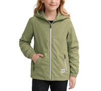 Reebok Veste coupe-vent pour fille - Veste isolante légère coupe-vent et imperméable avec manches tempête et capuche, sauge, 14-16