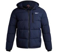 Reebok Veste d'hiver matelassée chaude et résistante aux intempéries avec capuche et poches pour homme, Vector Bleu marine, Large
