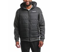 Reebok Veste pour homme - Doudoune matelassée avec manches en polaire et tricot - Vestes d'extérieur à capuche pour homme (L-XL), noir, Large