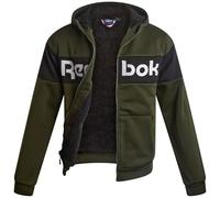 Reebok Veste Softshell pour Homme - Veste à Capuche Active Performance en Polaire Douce doublée Sherpa pour activités de Plein air, Vert Olive, Large