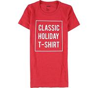 Reebok Womens Classic Holiday Graphic T-Shirt, Red, Small