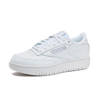 Reebok Women's Club C Double Sneaker, Core White/Light Grey Logo, 8