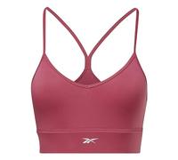 Reebok Women's Standard Tri-Back Sports Bra, Light Support, Semi Proud Pink/White Small Logo, 42D, 44A