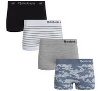 Reebok Women's Underwear - Seamless Boyshort Panties (4 Pack), Size Medium, Blue/Grey/Black