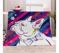 REECES Couverture Polaire 70 x 100 cm Graffiti, Plaid Polaire Bulldog Français 3D Imprimée Flanelle 1 Personne,Couverture Doux et Chaude pour Canape Lit