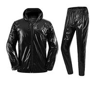 REEDBEEK Combinaison de sudation professionnelle avec fermeture éclair intégrale pour perte de poids - Pour boxe, MMA, entraînement, gym, pantalon - Pour homme et femme, Noir, XL