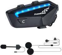 ReedConn Casque de moto Bluetooth FX 2-10 coureurs interphone universel avec système de communication ultra fin avec suppression du bruit, étanchéité IP67, partage de musique