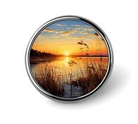Reeds by The River Badge rond pour homme et femme, durable et élégant, badges en métal léger pour chemises, vestes, chapeaux