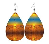 Reeds By The River Boucles d'oreilles en cuir pour femme en forme de goutte d'eau Légères à porter au quotidien, taille unique, Cuir