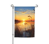 Reeds By The River Drapeau de jardin double face pour ferme, vacances, cour, 30,5 x 45,7 cm, bannière extérieure saisonnière pour printemps, été, pelouse, porche, décoration d'intérieur, petit drapeau