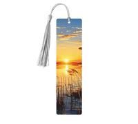 Reeds by The River Lot de 5 marque-pages en bois faits à la main avec pompons gris - Cadeau pour les amateurs de livres, femmes et hommes