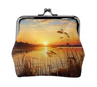 Reeds by the River - Petit porte-monnaie en cuir synthétique avec serrure à baiser, porte-monnaie, porte-cartes, mini poche à monnaie pour voyage, fête