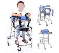 Rééducation portable réglable pour paralysie cérébrale debout avec roues, entraînement multi-scènes pour/paraplégie (hauteur 80 120 cm, charge 140 kg) Utilisation à domicile et à l'hôpital.