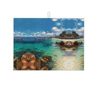 Reef Beach Grand tapis de séchage de cuisine imprimé absorbant en fibre ultra-fine pour comptoirs