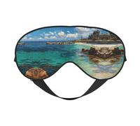 Reef Beach Masque de sommeil en soie avec sangle réglable - Masque doux pour les yeux - Pour bloquer les lumières - Pour un sommeil doux - Voyage, relaxation, sieste et méditation