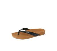 Reef Cushion Court Womens Flip Flop, Molded Cushion Footbed, Arch Support, Black/Natural, 7.5