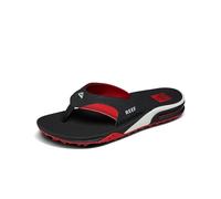REEF Fanning Pregame Tongs décapsuleur pour homme, soutien de la voûte plantaire, semelle extérieure durable, résistante à l'eau, Noir/Rouge, 46 EU