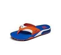 Reef Fanning Pregame Tongs avec décapsuleur pour homme, soutien de la voûte plantaire, semelle extérieure durable, résistante à l'eau, orange/bleu, 45 EU