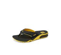 Reef Fanning Pregame Tongs avec décapsuleur pour homme, soutien de la voûte plantaire, semelle extérieure durable, résistante à l'eau, noir/jaune, 43 EU