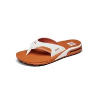 REEF Fanning Pregame Tongs avec décapsuleur pour homme, soutien de la voûte plantaire, semelle extérieure durable, résistante à l'eau, blanc/orange, 43 EU