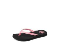 REEF Ginger Tongs de plage pour femme, sangle tissée douce en PET 100% recyclé, noir/rose, 38.5 EU