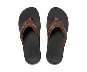 Reef Homme LTHR Ortho-Bounce Coast Tongues, Black/Brown, 39 EU