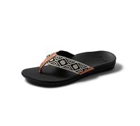 REEF Ortho-Bounce Woven, Tongs Femme, Noir (Black/White BLW), 36 EU