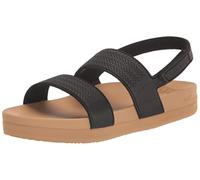 REEF Sandales à plateforme Water Vista pour enfants, respectueuses de l'eau, sangle Velcro réglable, Noir/camel, 1 Big Kid