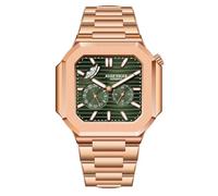 Reef Tiger RGA20S9 Montre pour homme en or rose Cadran carré Affichage 24 heures Automatique Mécanique Lumineuse Étanche, RGA20S9-PGPS, Mécanique, remontage automatique, montre automatique