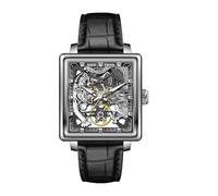 REEF TIGER RT RGA5026-T Montre automatique avec motif dragon-tigre squelette carré de luxe avec bracelet en cuir de veau à remontage automatique, Rga5026-t-ybb, Mécanique, remontage automatique