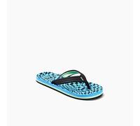 Reef Tongs Ahi pour fille, Noir, bleu, vert., 2 UK