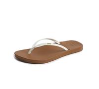 REEF Women's Flip-Flop, White/Tan, 11 Tongs Cushion Slim pour Femme, Bronze, Pointure 42, Blanc/Marron Clair, 9 UK