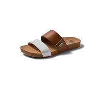 Reef Women's Sandals Cushion Vista, Vegan Leather Slides For Women With Cushion Footbed, White Duo, 7