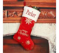REEG Chaussettes personnalisées avec nom - Chaussettes de Noël pour elle - Cadeau personnalisé avec nom pour la famille - Chaussette de Père Noël pour ferme - (personnaliser, Rouge)
