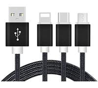 REEKIN Câble de charge USB USB-A mâle, USB-C® mâle, USB-Micro-B mâle, Connecteur Lightning 1.20 m gris 22656955