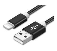 Reekin Chargeur pour Iphone USB-Lightning - 1,0 mètre Noir-Nylon Noir G