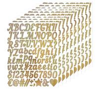REEKNOKOL 10 Feuilles de Stickers Lettres, Chiffres et Lettres de l'alphabet dorés, Autocollants adhésifs pour décoration, Loisirs créatifs et Scrapbooking (doré)