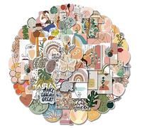 REEKNOKOL 100 pièces Stickers Aesthetic,Stickers Scrapbooking, Autocollant Kawaii, Stickers Autocollants pour Bouteilles D'eau, Scrapbooking, Journal Intime, Ordinateur Portable（Boho 2）