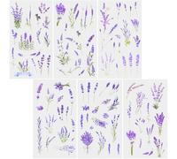 REEKNOKOL 12 Feuilles d'autocollants Fleurs, Lavande Naturelle, Autocollants Floraux en Vinyle pour Scrapbooking, Cartes, Ordinateur Portable, Loisirs créatifs, Bouteilles, Journal Intime