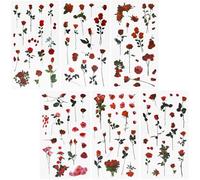 REEKNOKOL 12 Feuilles d'autocollants Fleurs, Roses Naturelles, Autocollants Floraux en Vinyle pour Scrapbooking, Cartes, Ordinateur Portable, Loisirs créatifs, Bouteilles, Journal Intime