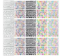 REEKNOKOL 15 Feuilles de Stickers Lettres, Chiffres et Lettres de l'alphabet, Autocollants de Dessins animés, Autocollants adhésifs pour décoration, Loisirs créatifs et Scrapbooking (5 Styles)