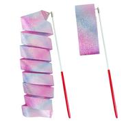 REEKNOKOL 2Pcs Ruban de Gymnastique, 78,7 Pouces Rubans de Danse pour Enfants Ruban de Gymnastique Rythmique Ruban de Danse pour Enfants Convient à la Gymnastique de Danse Artistique (Rose)