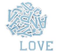 REEKNOKOL 52 Lettres Thermocollantes, A à Z Patchs pour vêtements, Réparation pour Vestes, Chemises, Chapeaux, Sacs, Jeans, Projets DIY (Bleu Clair)