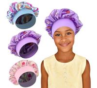 REEKNOKOL Lot de 3 Bonnets en Soie et Satin pour Enfants et Tout-Petits Endormis
