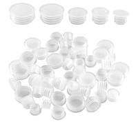 REEKNOKOL Lot de 50 Bouchons de Rechange pour sel et Poivre - Bouchons Ronds Transparents en Plastique pour salières et poivrières, Pots de Fleurs, Bouteilles, tuyaux de 0,8 à 1,9 cm de diamètre