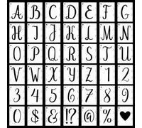 REEKNOKOL Pochoirs Lettres de 5,1 cm, 42 pochoirs Lettres et Chiffres, réutilisables, Alphabets emboîtables, pour Peinture sur Bois, Mur, Tissu, Pierre, Tableau Noir, Loisirs créatifs